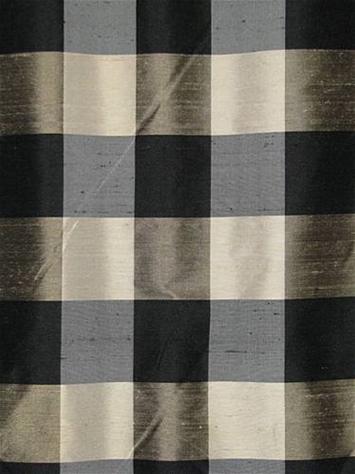 Silk Buffalo Check Black - Taupe