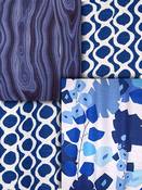 Blue Retro Modern Fabric