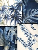 Blue Leaf Fabric