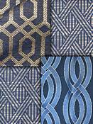Navy Blue Trellis Fabric