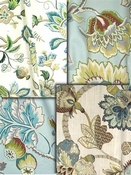 Peacock Jacobean Fabric